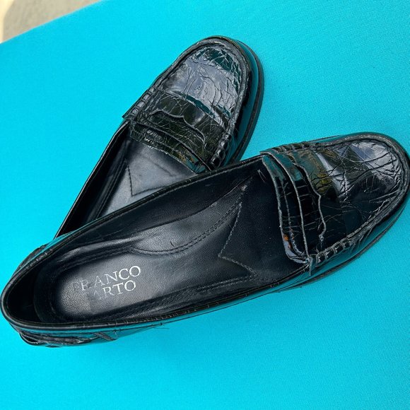 Franco Sarto Croco-Embossed Patent Leather Penny Loafers - Picture 5 of 5